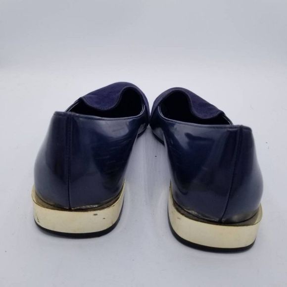 Aldo Womens Abbatha Loafer Flat Shoes Blue Leather Slip On Almond Toe 6 EUR 36 - Picture 2 of 9